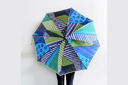 高級晴雨兼用傘「マルサンカクシカク」(青)