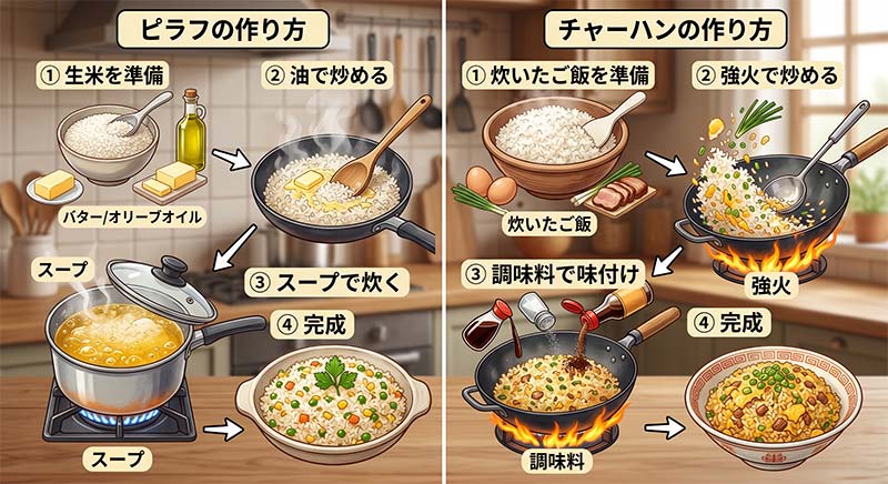 調理方法の違い