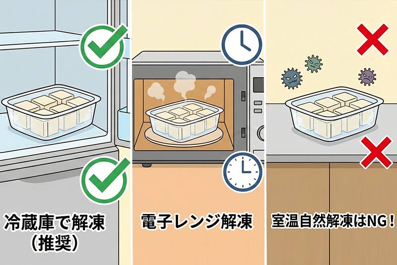 冷凍した豆腐の解凍方法