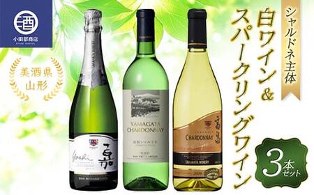 美酒県山形 シャルドネ主体 白ワイン＆スパークリングワイン 3本セット F2Y-3599