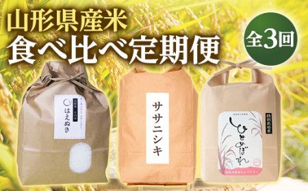 山形県産米食べ比べ定期便(全3回) F2Y-2805