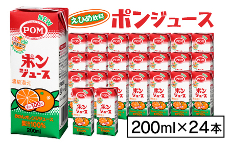 えひめ飲料　ポンジュース　200ml×24本【配送不可地域：離島・沖縄県】【1394422】