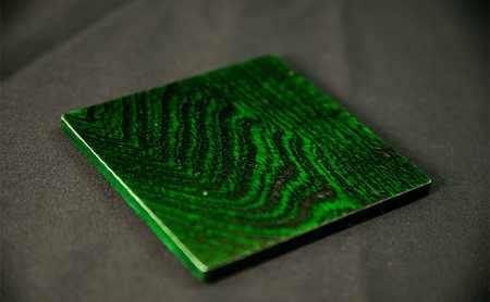 【usiru（ウシル）】漆のコースター2枚セット 緑
