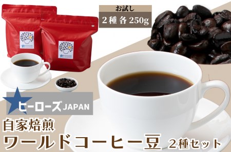 013N481-1 ワールドコーヒー豆2種セット ヒーローズブレンド・エチオピア[高島屋選定品］