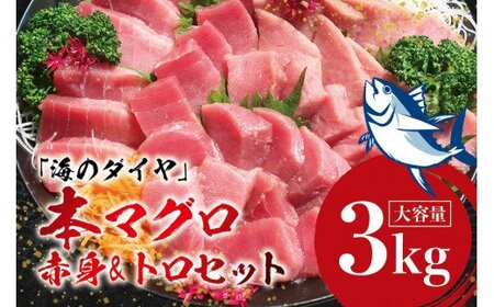 本マグロ（養殖）トロ＆赤身セット 3kg 【2月発送】高級 クロマグロ  中トロ 中とろ まぐろ マグロ 鮪 刺身 赤身 柵 じゃばらまぐろ 本マグロ 本鮪【nks112B-2】