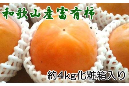 ［厳選・産直］和歌山産の富有柿約4kg（化粧箱入り）（2L～4Lサイズ）※2024年11月上旬～2024年12月上旬頃に順次発送【tec401A】