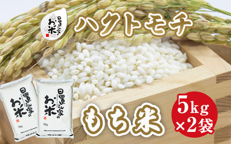 日置さん家のお米「ハクトモチ」（もち米）5kg×2袋【玄米・2023年産】
