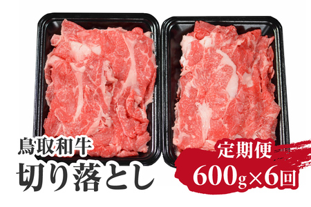 定期便 鳥取和牛 切り落とし 600g×6回 合計3.6kg HN50 【やまのおかげ屋】