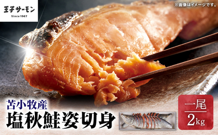 【王子サーモン】塩秋鮭姿切身（1尾） 2kg　T041-003 王子サーモン 秋鮭 北海道 苫小牧産