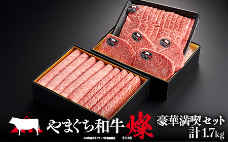 【日本一受賞：牛肉】 やまぐち和牛燦 豪華満喫セット(ももスライス400g、肩ローススライス400g、うで焼肉400g、希少部位ステーキ500g）肉 牛肉 和牛 黒毛和牛 やまぐち和牛燦 すき焼き もも 肩ロース うで ロース スライス ステーキ F6L-969