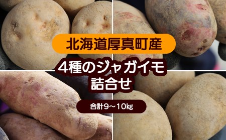 0098 ＜9月中旬以降発送＞令和6年北海道厚真産・魅惑の４種類じゃがいも食べ比べセット《数量限定》キタアカリ、デストロイヤー、ノーザンルビー、こがね丸