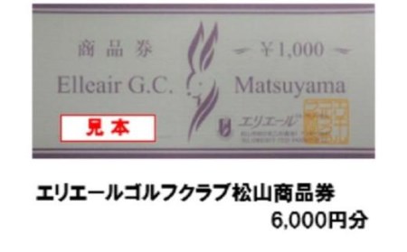 エリエールゴルフクラブ松山 商品券 6,000円分【ER001】
