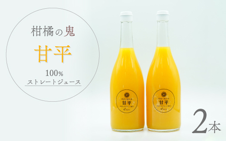 柑橘の鬼　甘平100%ストレートジュース　2本【C56-26】【1302365】