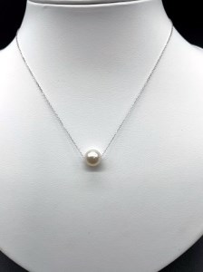 あこや本真珠8ミリ珠の「スルーペンダント」(ホワイトゴールド）パール ネックレス ジュエリー ケース付 6月誕生石 宝石【R00712】