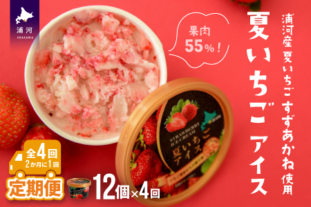 果肉55%「夏いちごアイス(12個)」【全4回定期便】[22-999]