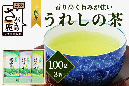 【ギフトにおすすめ】 佐賀県産 上煎茶 うれしの茶 100g×3本【合計300g】美味しいお茶を贈り物に 煎茶 緑茶 上煎茶 B-666