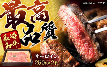 長崎和牛サーロインステーキ 約250g×2枚 / 牛肉 和牛 国産牛 肉 ステーキ サーロイン / 諫早市 / 肉の牛長 諫早店[AHEM001]