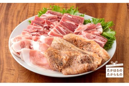 宮崎黒豚食べ比べセット 旨みを含んだ脂がおいしい豚肉の焼肉 しゃぶしゃぶ肉 味噌漬けのお肉　特番387