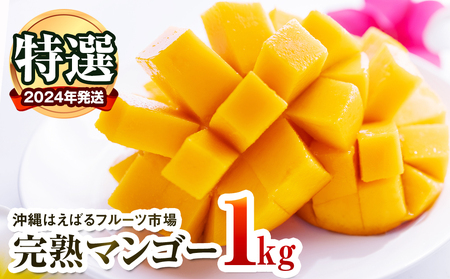 【2024年発送】特選　沖縄はえばるフルーツ市場　完熟マンゴー1kg