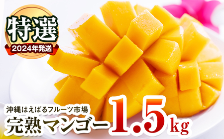 【2024年発送】特選　沖縄はえばるフルーツ市場　完熟マンゴー1.5kg