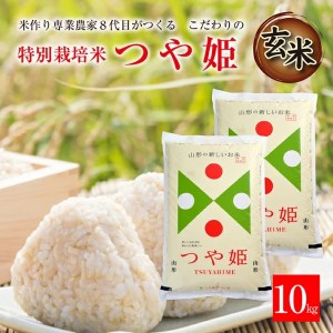 SA2065　令和6年産【玄米】特別栽培米 つや姫　10kg(5kg×2袋)「農家直送」 KA