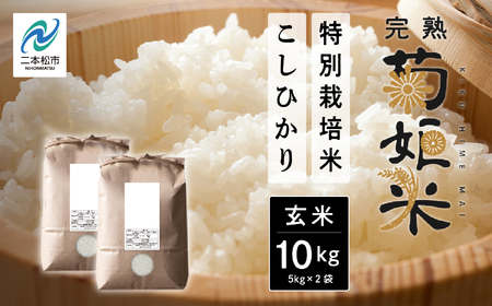 完熟菊姫米　特別栽培米コシヒカリ　玄米5kg×2袋【ADATARAふぁーむ】