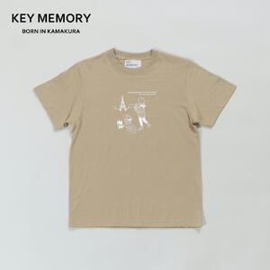 《1》【KEYMEMORY 鎌倉】トラベルイラストTシャツ BEIGE