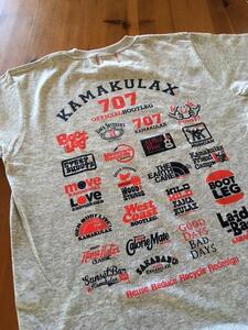 鎌倉ブランドの老舗「KAMAKULAX」の定番オリジナルALL LOGO Ｔシャツ【杢グレー】Sサイズ