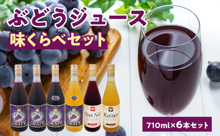ぶどうジュース味くらべ710ml×6本セット ストレート 北海道産_Y018-0028