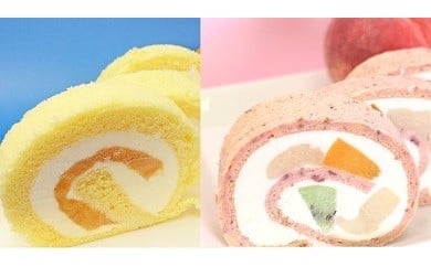 黄美娘＆白桃 ロールケーキ ケーキ スイーツ フルーツケーキ 果物 もも 桃 【12月寄附の方は翌年発送となります】