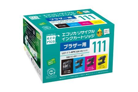 エコリカ【ブラザー用】 LC111-4PK互換リサイクルインク　4色パック（型番：ECI-BR111-4P）