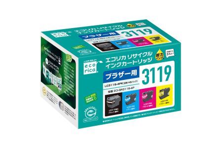 エコリカ【ブラザー用】 LC3119-4PK互換リサイクルインク　4色パック（型番：ECI-BR3119-4P）