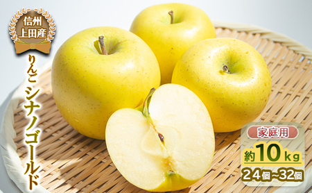 【信州上田産】りんご シナノゴールド 家庭用 約10kg（24個～32個）