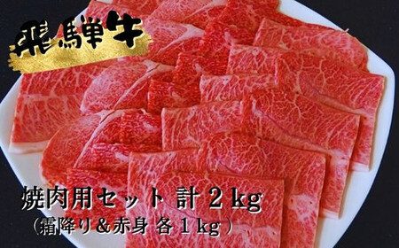 A5等級飛騨牛焼き肉用セット2kg（霜降り＆赤身）各1kg