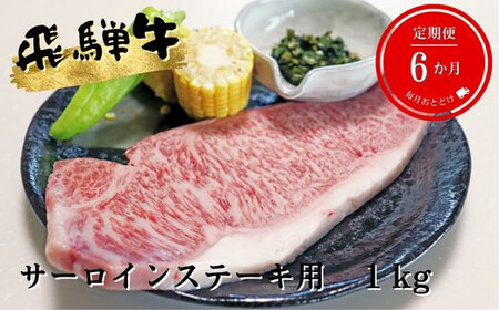 【6ヶ月定期便】A5等級飛騨牛サーロインステーキ用1kg