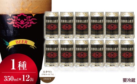  飛騨高山麦酒 スタウト 12缶セット 350ml×12本 地ビール ビール 麦酒 クラフトビール 飛騨高山 缶ビール TR3390