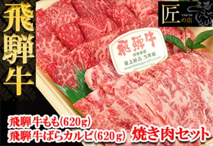 飛騨牛もも・ばらカルビ焼肉セット 各620g  牛肉 国産 ブランド牛 和牛【11-28】【冷凍】