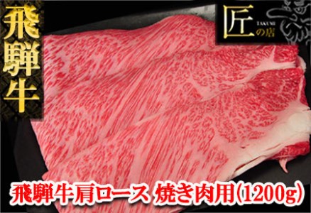飛騨牛肩ロース焼肉セット 1200g  牛肉 国産 ブランド牛 和牛【11-35】【冷凍】