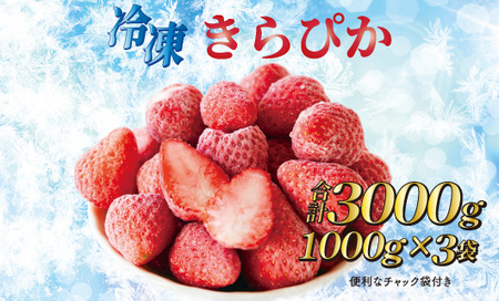 060-19　完熟冷凍いちご3kg以上！静岡限定品種【きらぴ香】