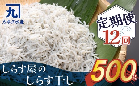 しらす屋のしらす干し 500ｇ×12ヶ月 定期便 H006-086