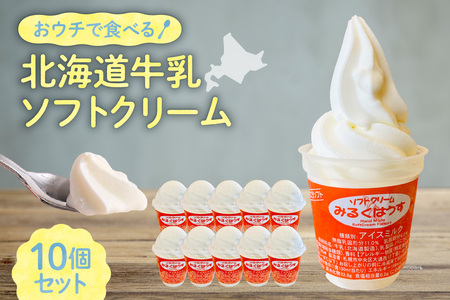 おウチで食べる北海道牛乳ソフトクリームセット10個入り