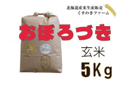 【令和5年産】北海道岩見沢産くすのきファームのおぼろづき玄米（5Kg）【34104】