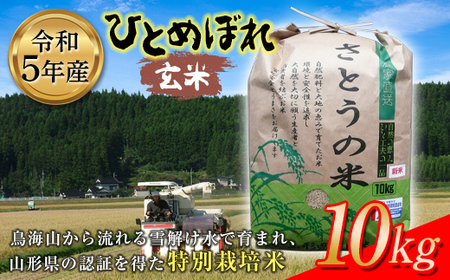 令和5年産 ひとめぼれ 玄米10kg 特別栽培米 F2Y-3652