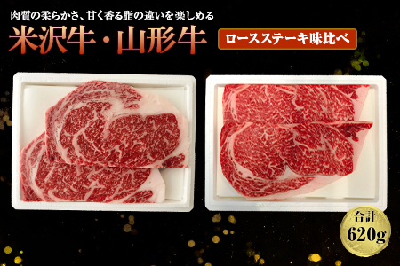 米沢牛・山形牛ロースステーキ 味比べ F2Y-1410
