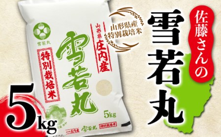 山形県産 佐藤さんの雪若丸 特別栽培米 5kg F2Y-5352