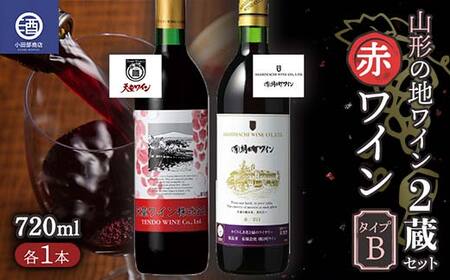 山形の地ワイン 2蔵セット 赤ワイン 各720ml（タイプB） F2Y-3527