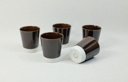 【波佐見焼】es cup 飴釉 (M)5個組 【西海陶器】 5　19574