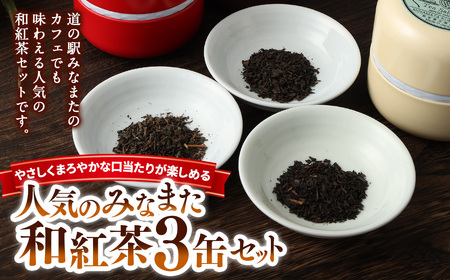 みなまた 和紅茶 3缶セット 人気のやさしくまろやかな口当たりが楽しめる 熊本