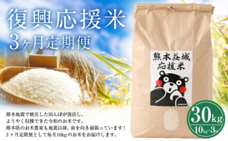 【3ヶ月定期便】復興 応援米 ヒノヒカリ 10kg × 3回 合計30kg お米 コメ ごはん