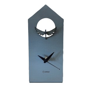 GRAVIRoN Bird Clock ハト 酸洗鉄（置き時計）195×85×92mm 390g